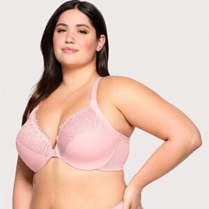 Glamorise Front-Closure T-Back WonderWire Bra